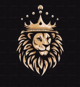 Majestätischer Löwe und Krone